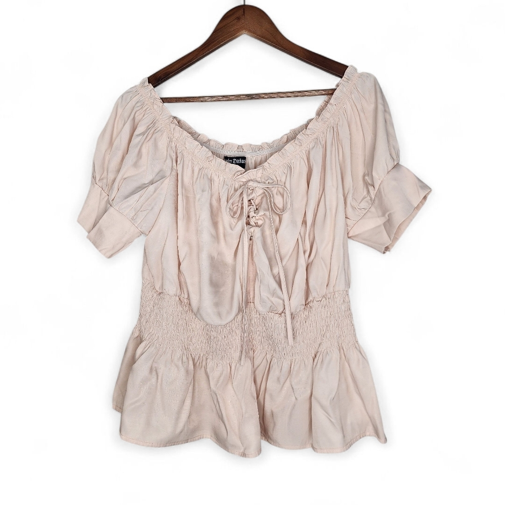Scarlett Darkness Off The Shoulder Pirate Top in Ivory Size 2XL